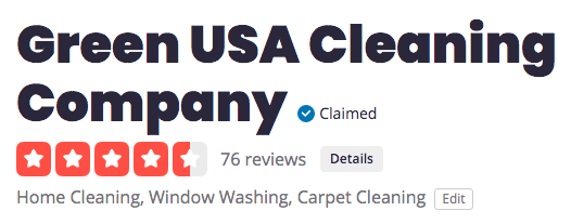 Yelp Review - Green USA Cleaning